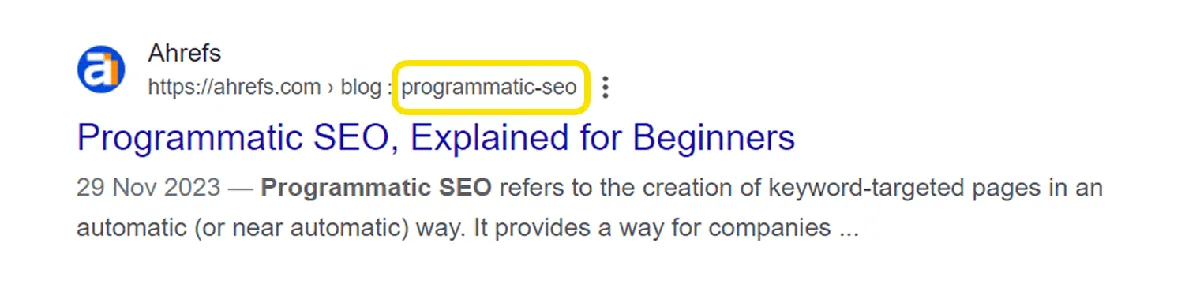 博客文章中 SEO 友好 URL 结构的示例