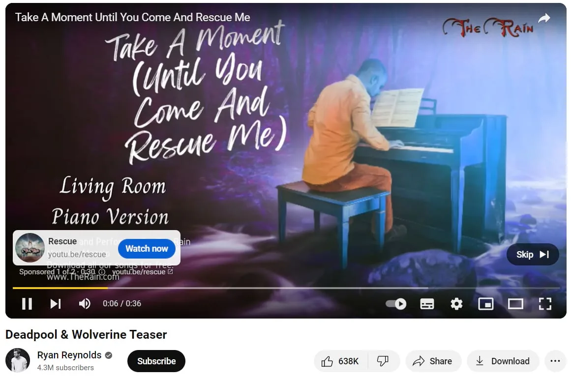 YouTube 上的可跳过插播广告