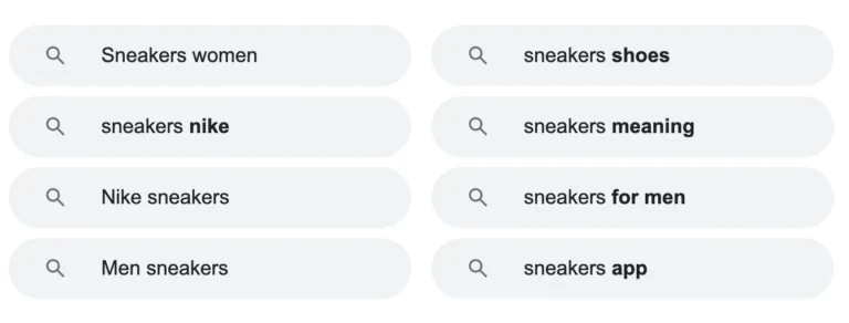 Google 上的相关搜索作为 LSI 关键词来源