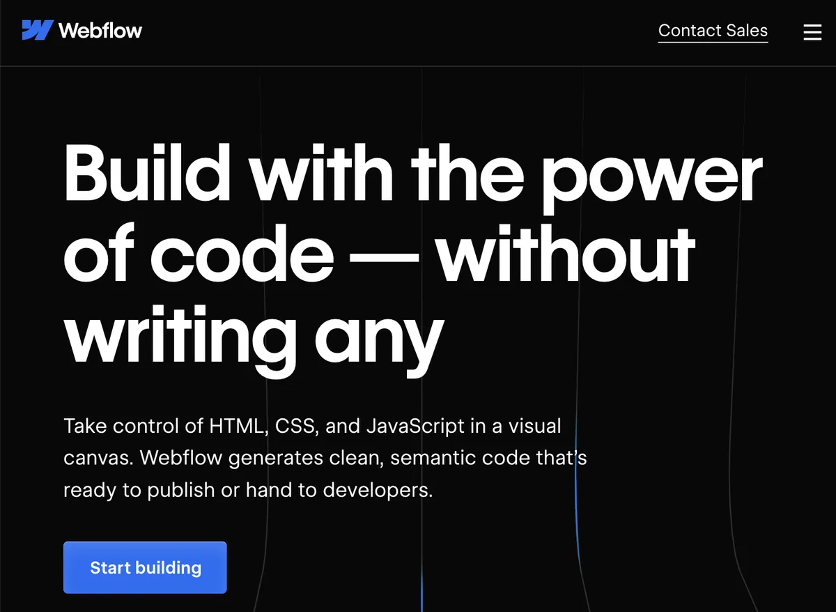 Webflow 首页行动号召示例