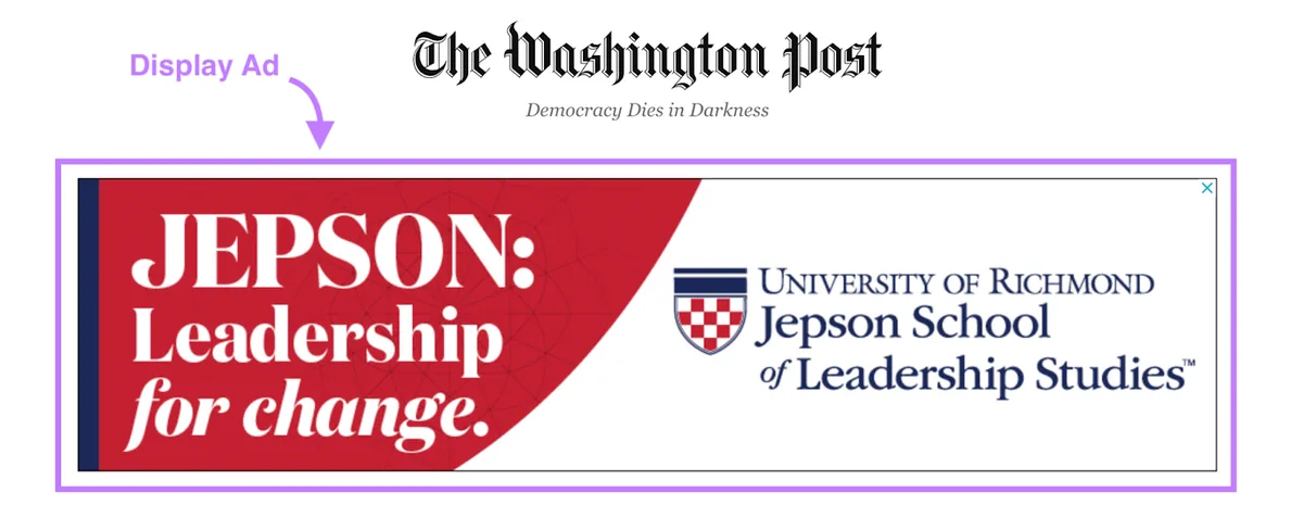 The Washington Post 上的 Google 展示广告网络广告