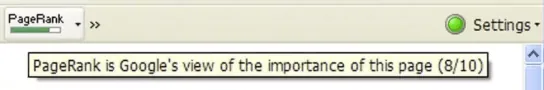 Google 旧版工具栏中的 PageRank 8/10