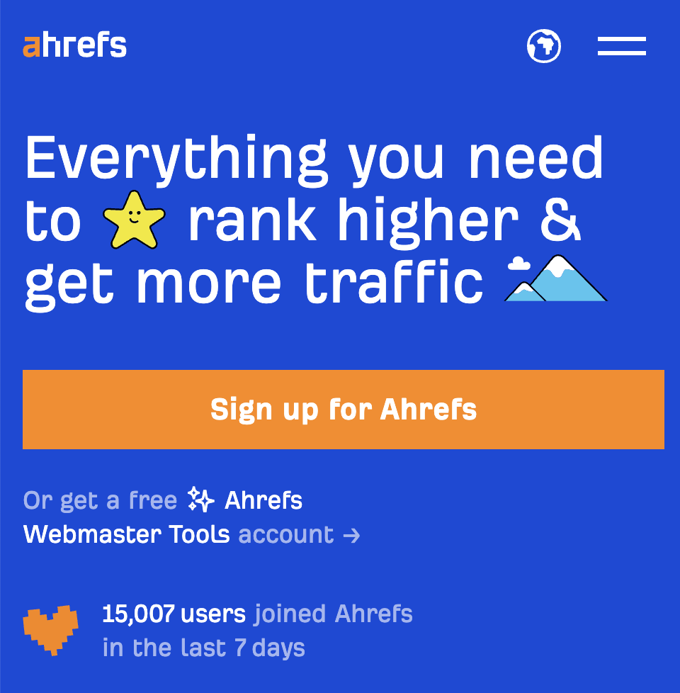Ahrefs 落地页