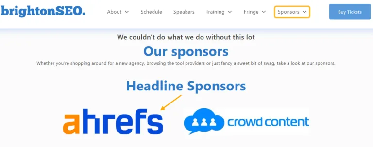 以 Ahrefs 为特色的活动赞助