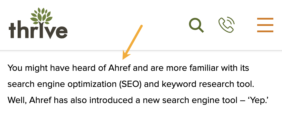 提及 Ahrefs 的网站简介