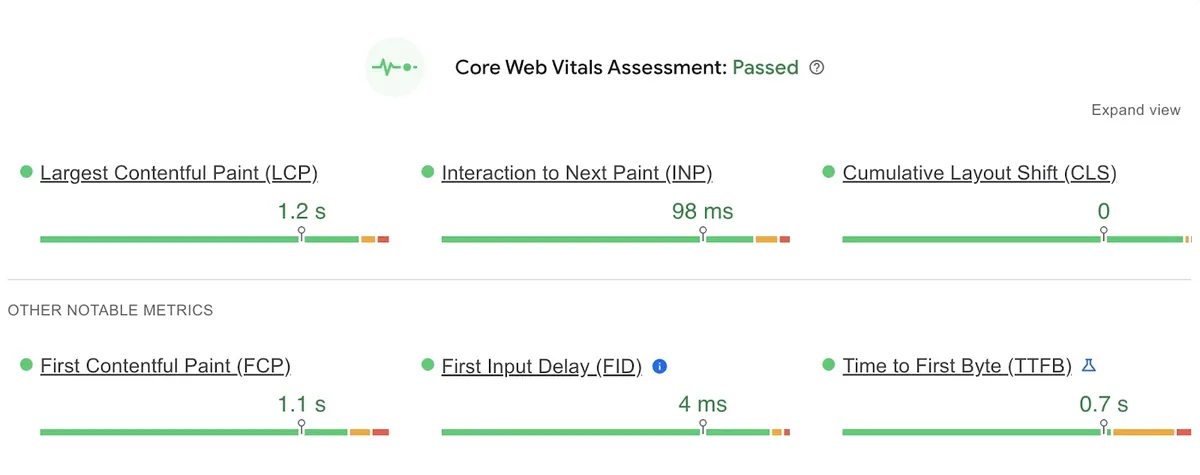 Google PageSpeed Insights 中的核心网页指标评估