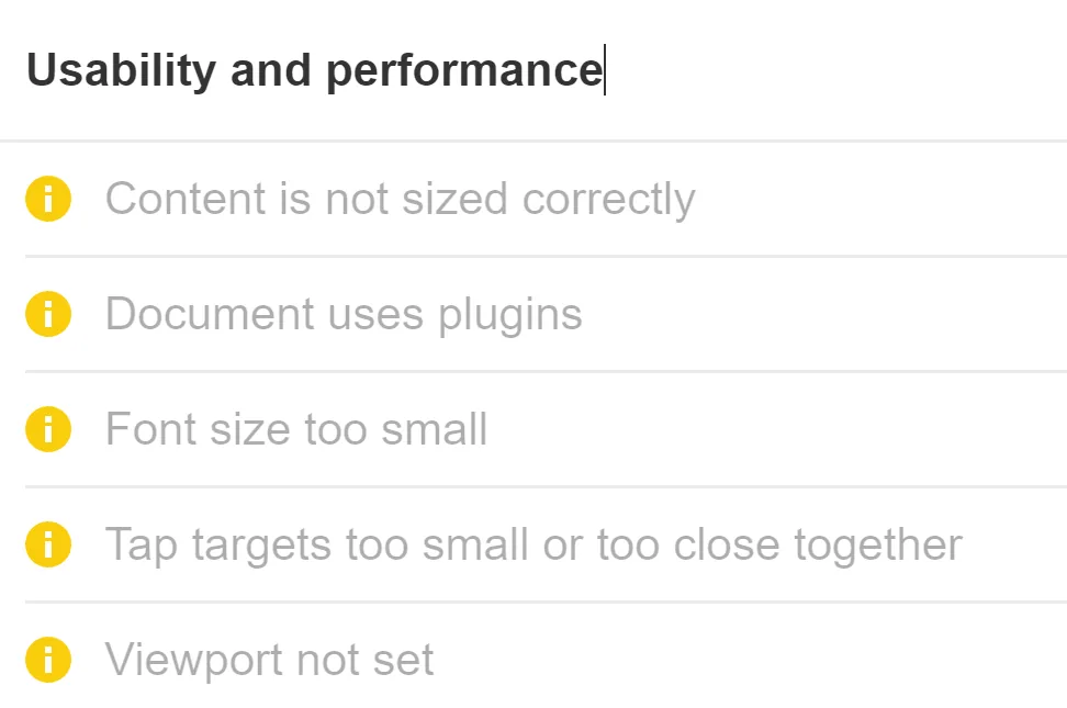 Ahrefs' Site Audit 标记的移动设备易用性问题