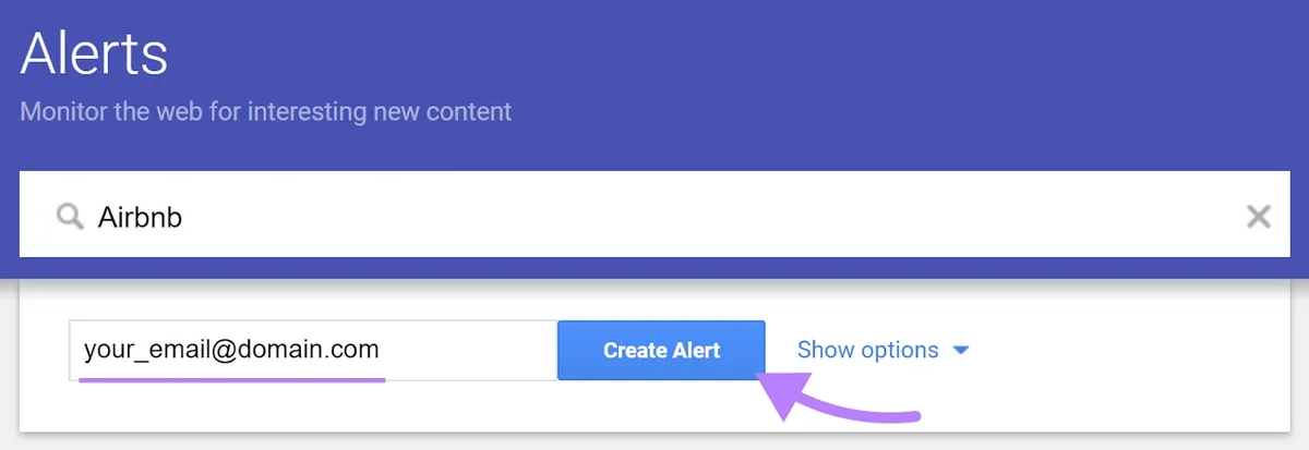 为 Airbnb 设置 Google Alerts
