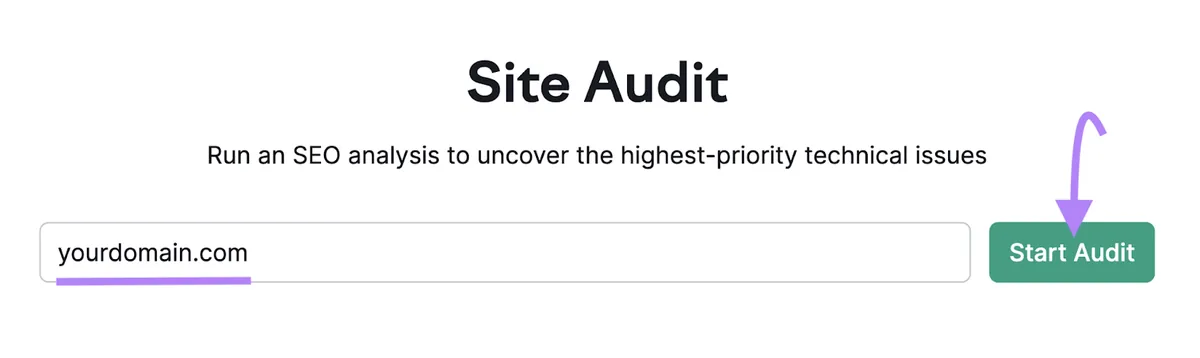 Site Audit 工具搜索栏