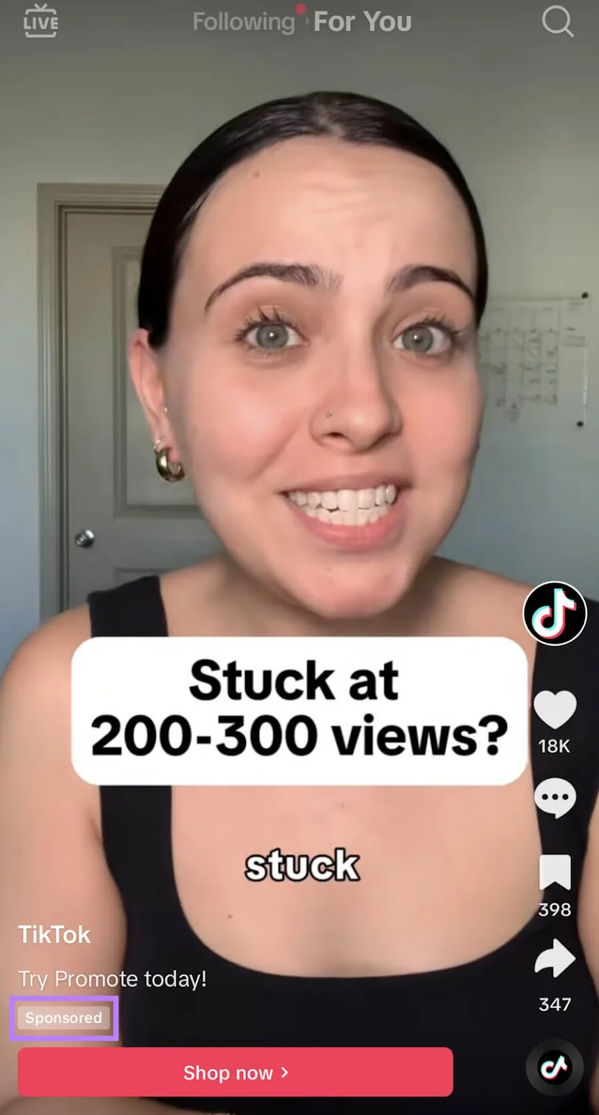TikTok 的信息流广告