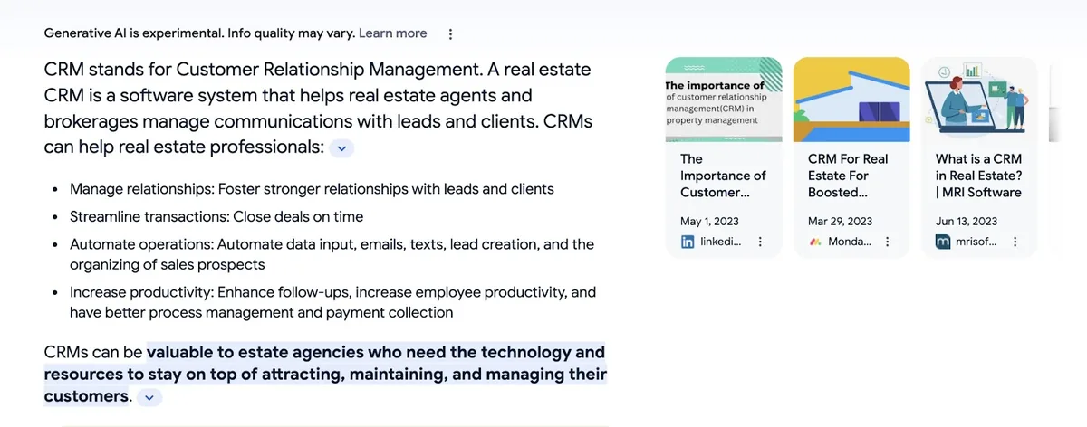The SGE response to “What is a CRM in real estate?”