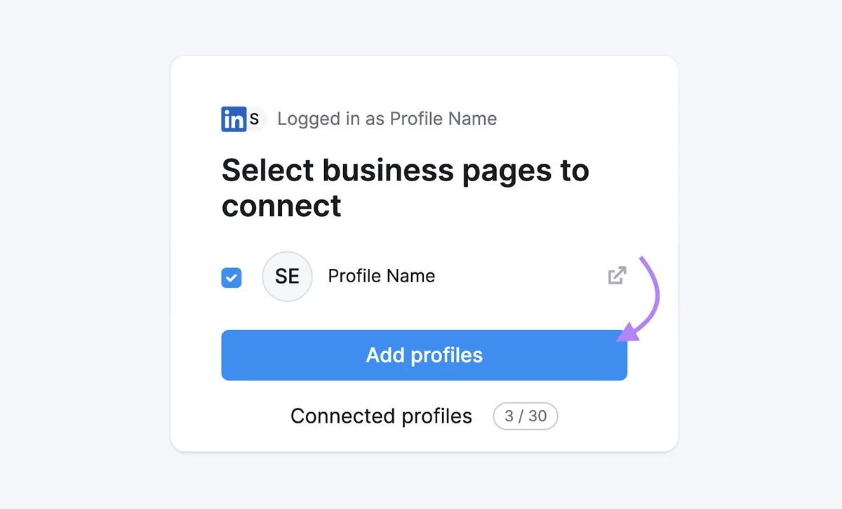 Add profiles 按钮