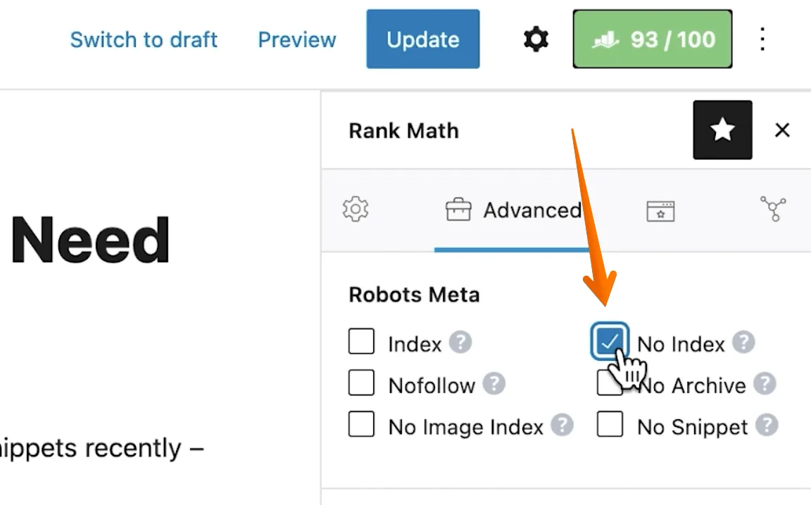 Rank Math 中的 noindex