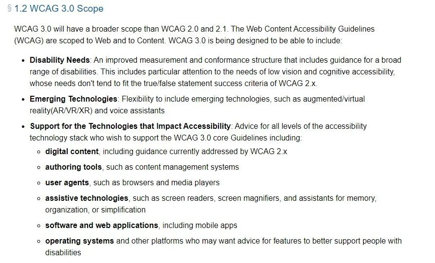 WCAG 3.0 拟议指南