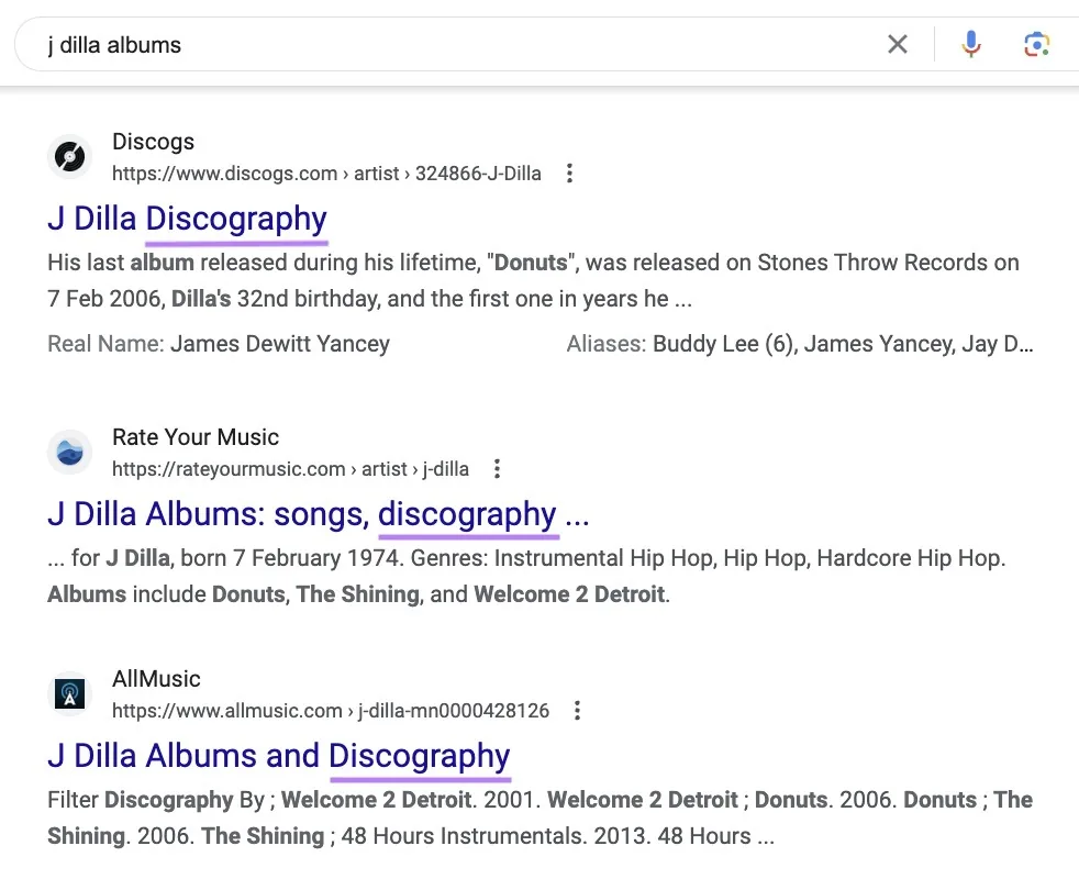 “j dilla albums”的 Google 搜索结果