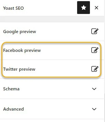 显示 “social preview” 选项的菜单