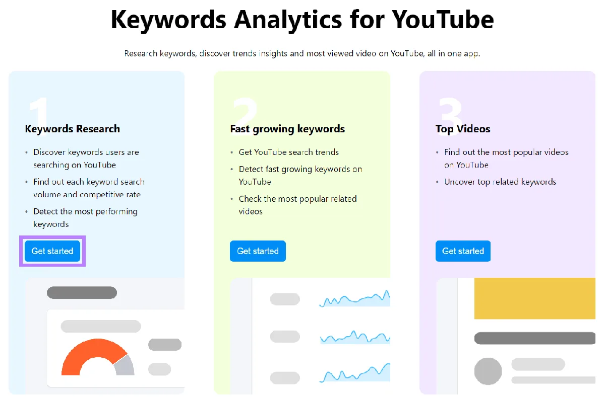 用于 YouTube 的 Keyword Analytics 工具