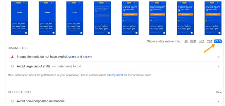 Google PageSpeed Insights 中与 CLS 相关的问题