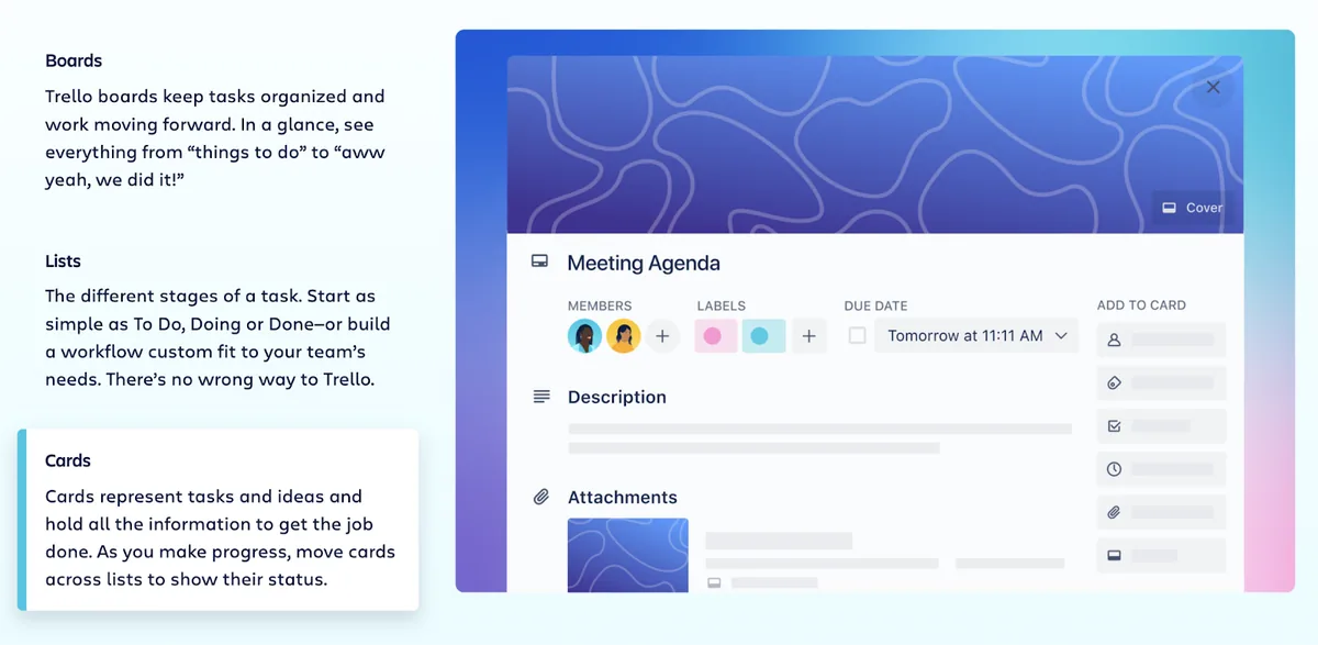 Trello 首页及卡片详情