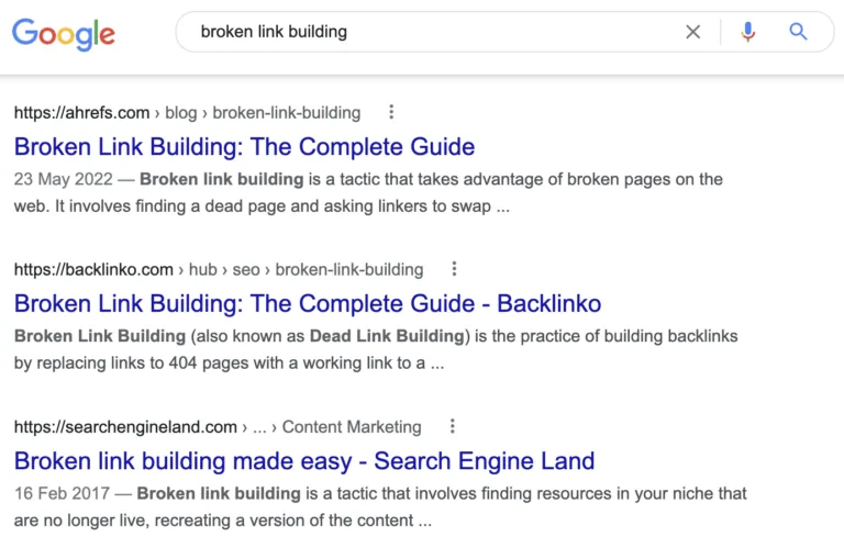 搜索 “broken link building” 的人想学习