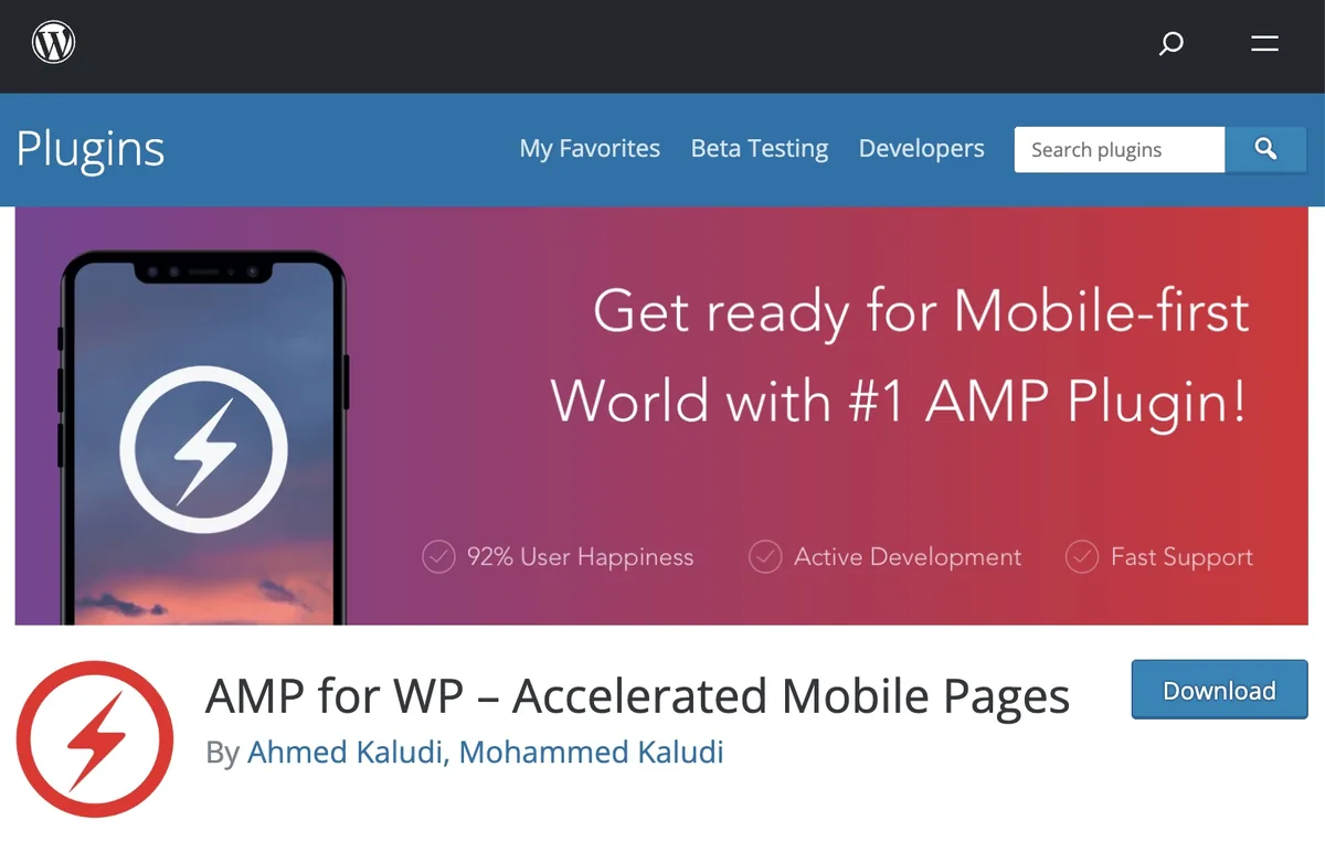 AMP for WP 插件