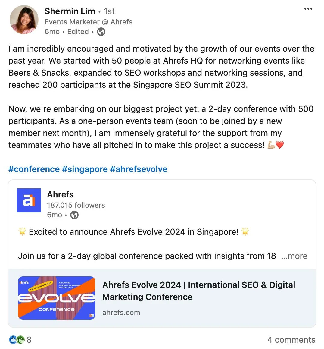 Shermin 在 LinkedIn 上发布关于 Evolve 的帖子