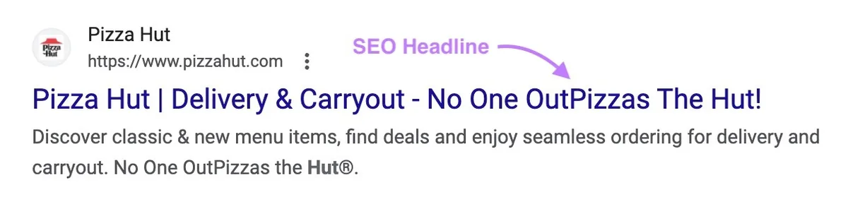 搜索结果页面中 SEO 标题示例
