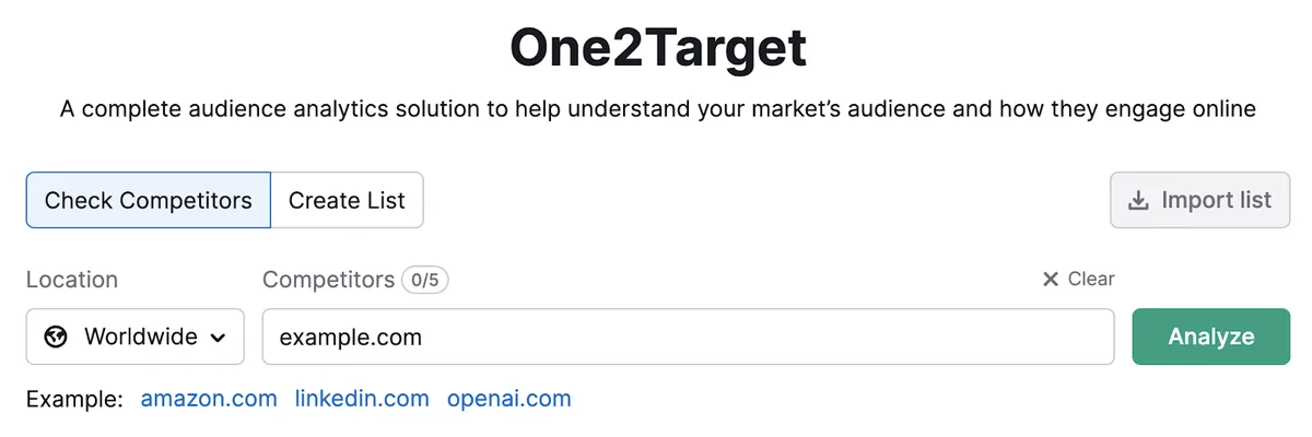 One2Target 工具起始页