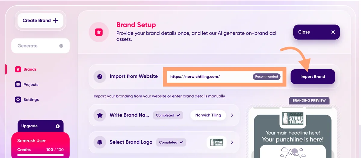 Ad.Creative 上主仪表盘的截图。