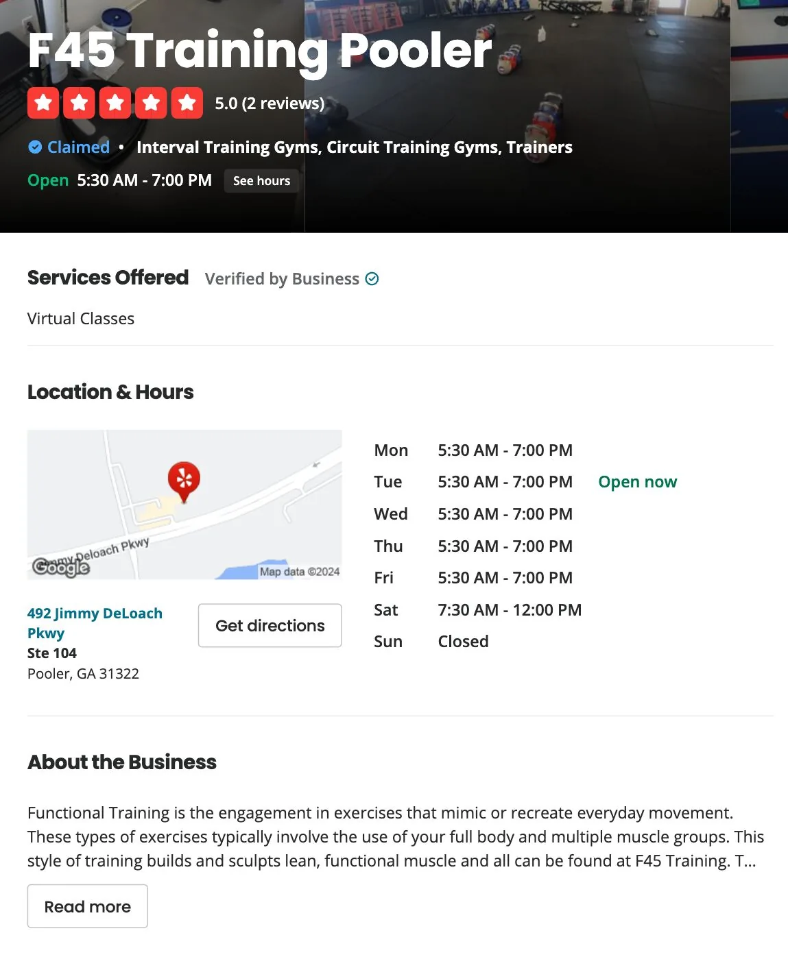 加盟 SEO 的 Yelp 目录列表示例