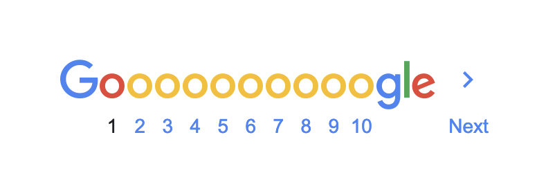 Google 首页上的数字分页