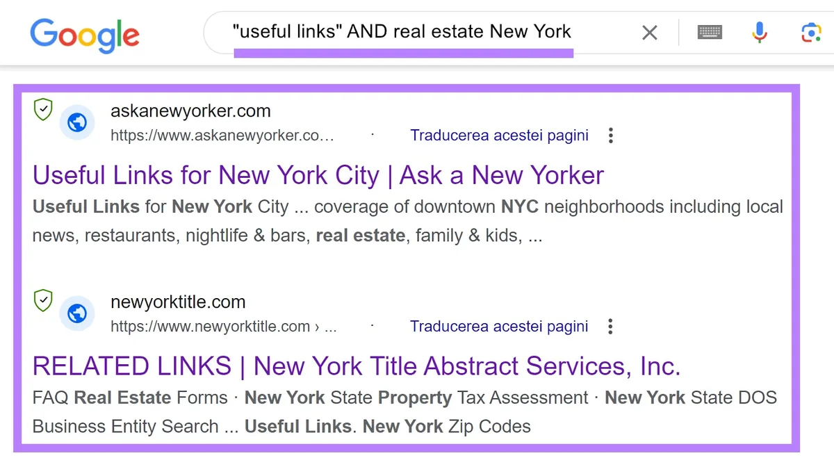 Google 搜索：“useful links” AND real estate New York