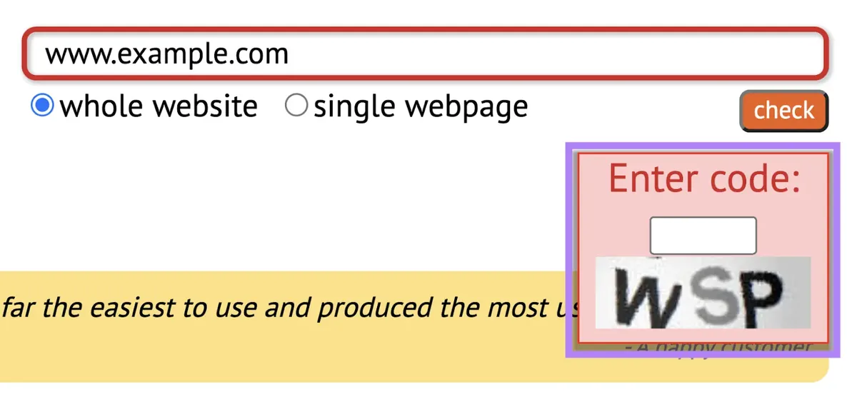 Dead Link Checker 工具中的安全代码弹窗