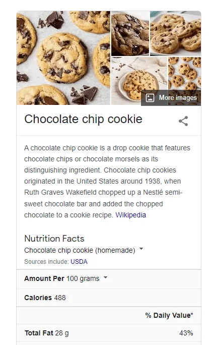 Google 搜索中的知识卡片