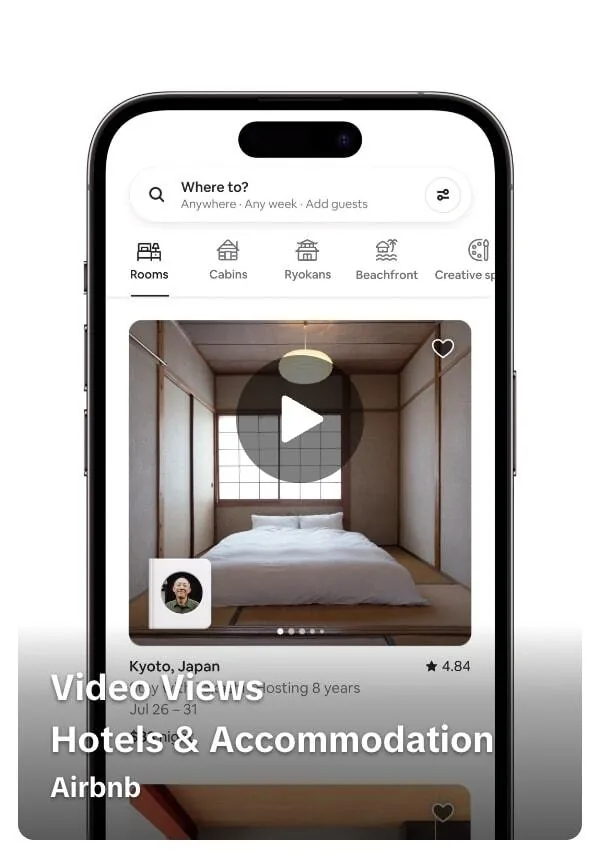 Airbnb 的 TikTok 广告示例