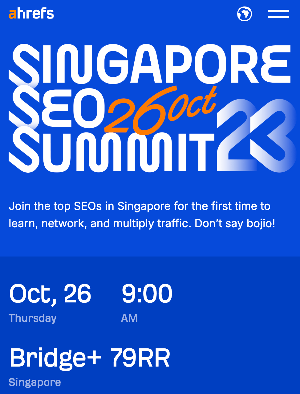 SG SEO Summit 落地页