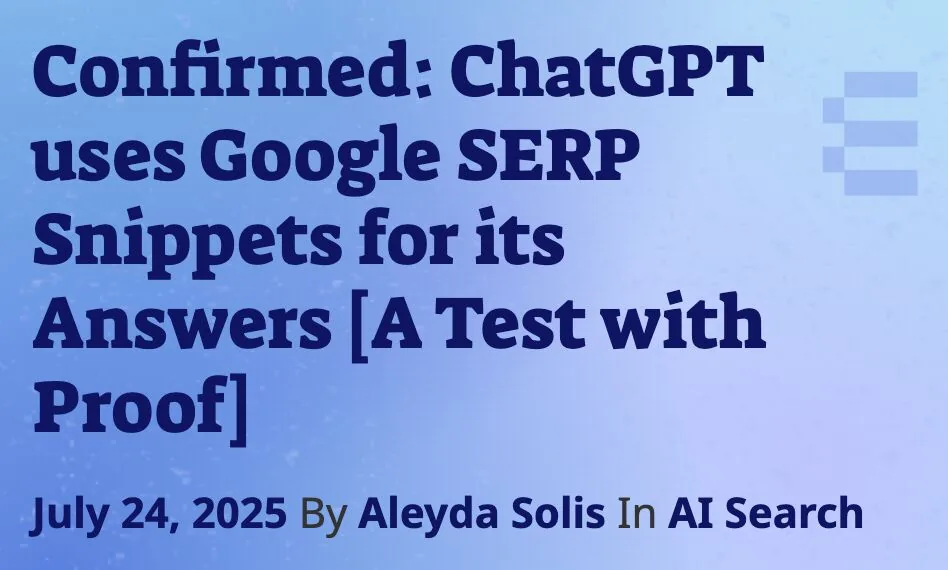 Aleyda Solis 的实验,用以检验 ChatGPT 是否使用 Google