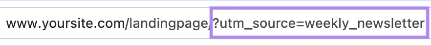 URL 末尾使用 UTM 参数以跟踪来自每周简报的流量