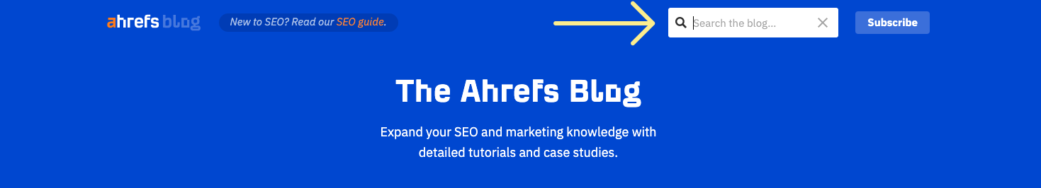 Ahrefs Blog 的站内搜索引擎
