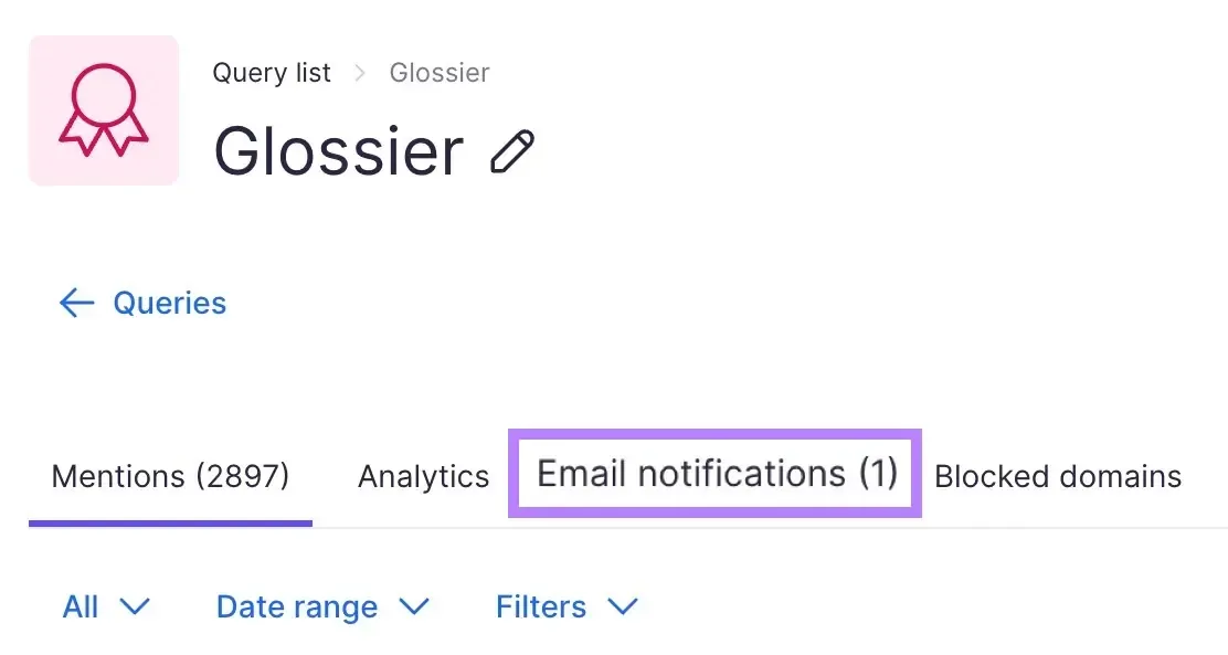 从上部菜单中选中的“Email notifications”标签页