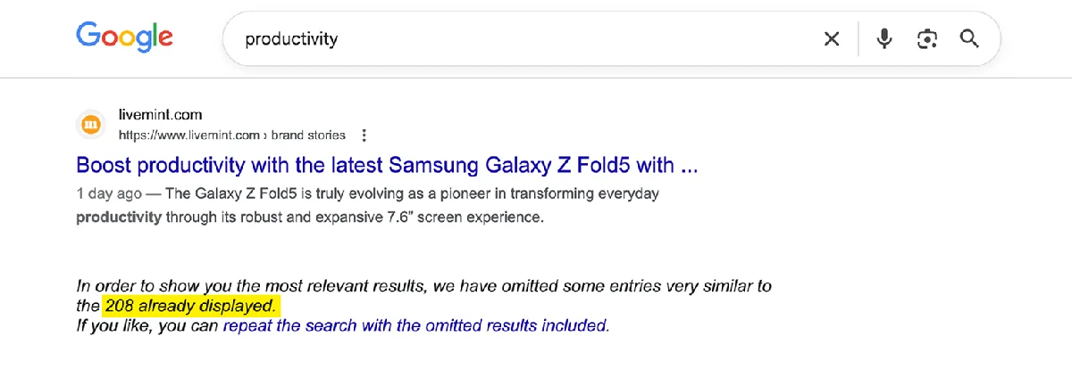 Google 搜索结果截图,用于寻找链接潜在对象