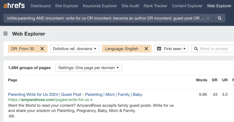 在 Web Explorer 中查找客座文章机会