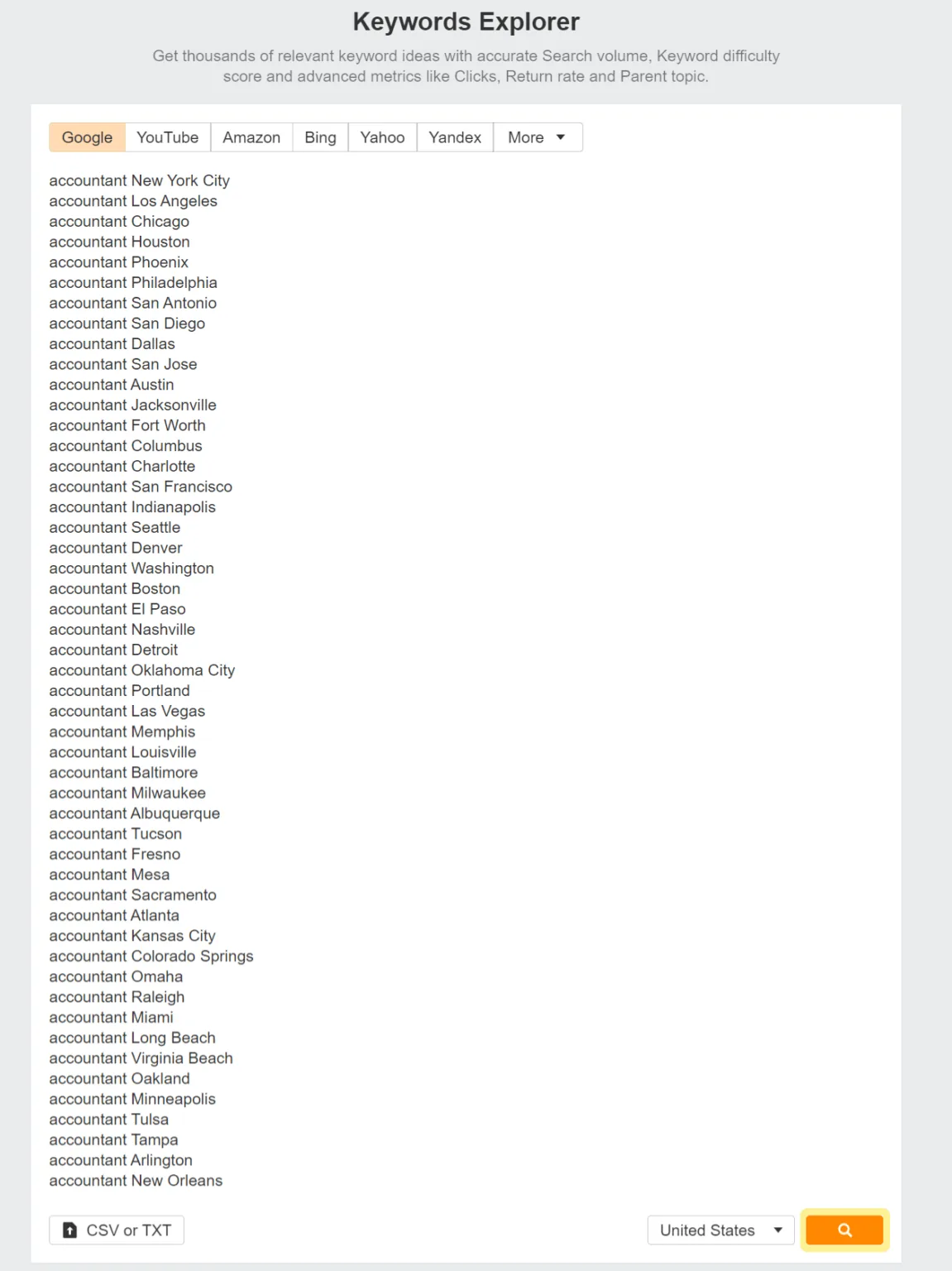 把关键词复制到 Keywords Explorer