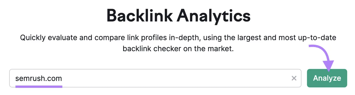 Semrush 的 Backlinks 工具。