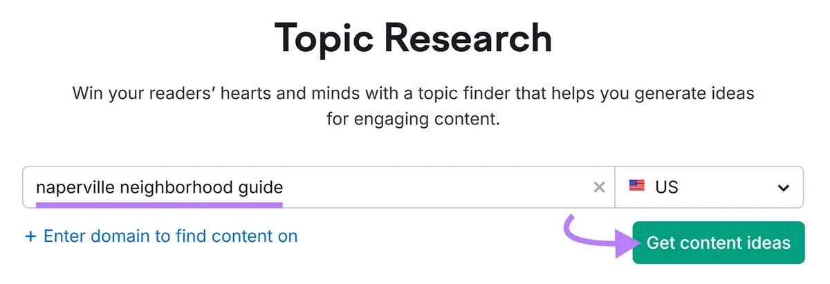 Topic Research 工具搜索栏