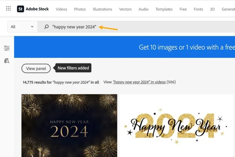Adobe 图库网站上某个搜索查询的结果。