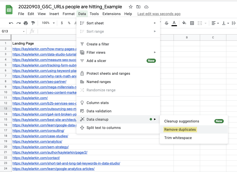在 Google Sheets 中删除重复项