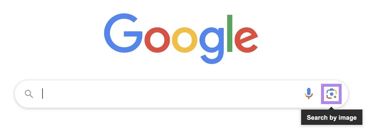 Google 搜索栏上的相机图标高亮