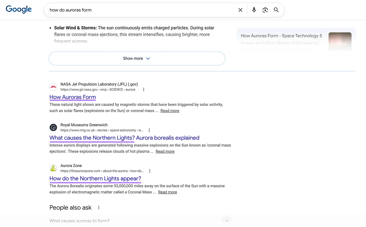 Google 搜索结果，排名靠前的页面标题中的关键词已高亮显示。
