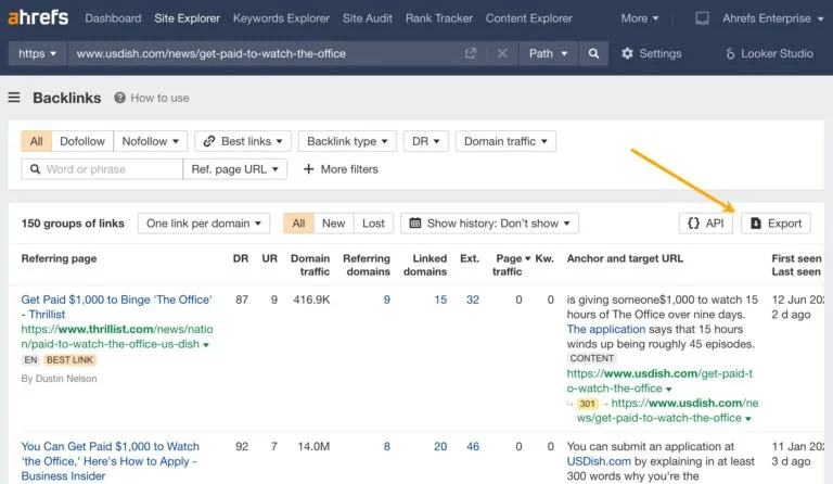 在 Site Explorer 中查找链接到类似活动的人,然后联系他们